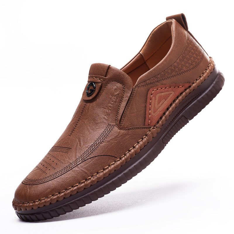 Zapatos casuales de cuero, suaves y transpirables para hombre