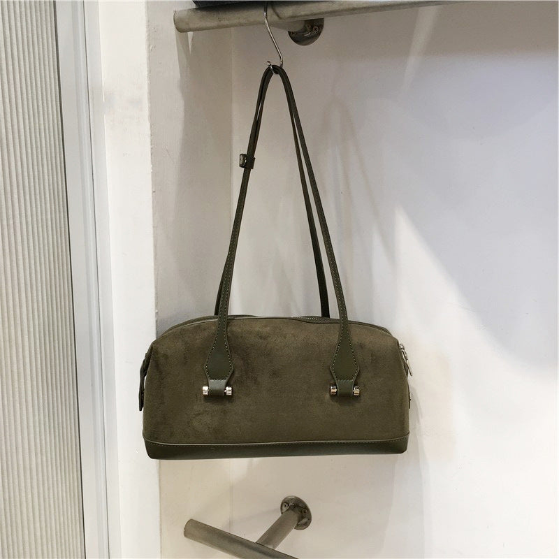 Bolso Boston de mano de ante retro para bolos