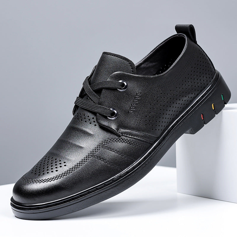 Zapatillas de cuero informales de negocios con plantilla para aumentar la altura para hombres