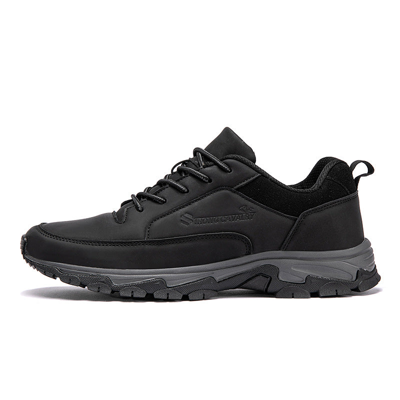 Zapatos de tablero impermeables de cuero para hombre, desodorantes, informales, para correr, talla grande, para mediana edad y tercera edad