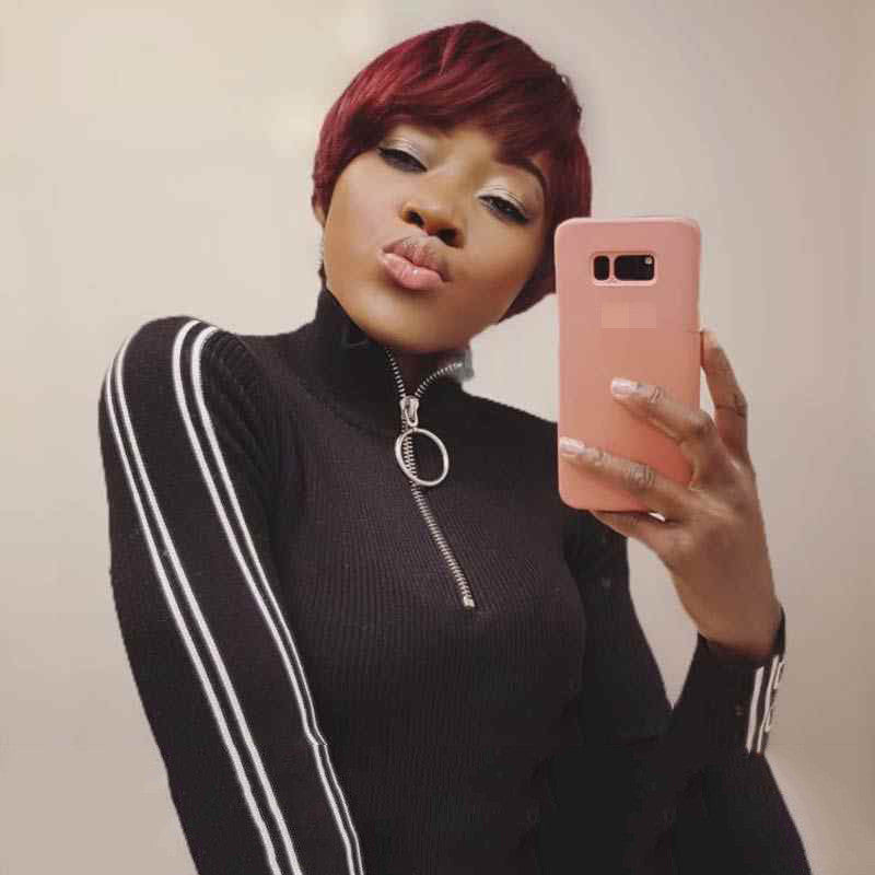 Europea Belleza Negra Moda Bob Cabeza