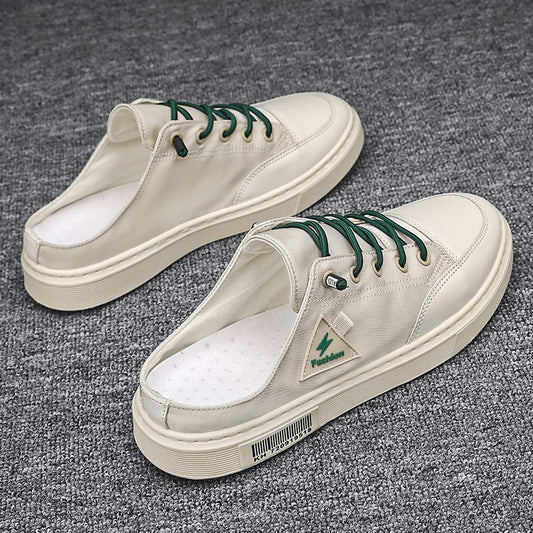 Calzado de verano para hombre, transpirable, desodorante, sin cordones, lofter, medias zapatillas, informal, deportivo, sin talón, a la moda