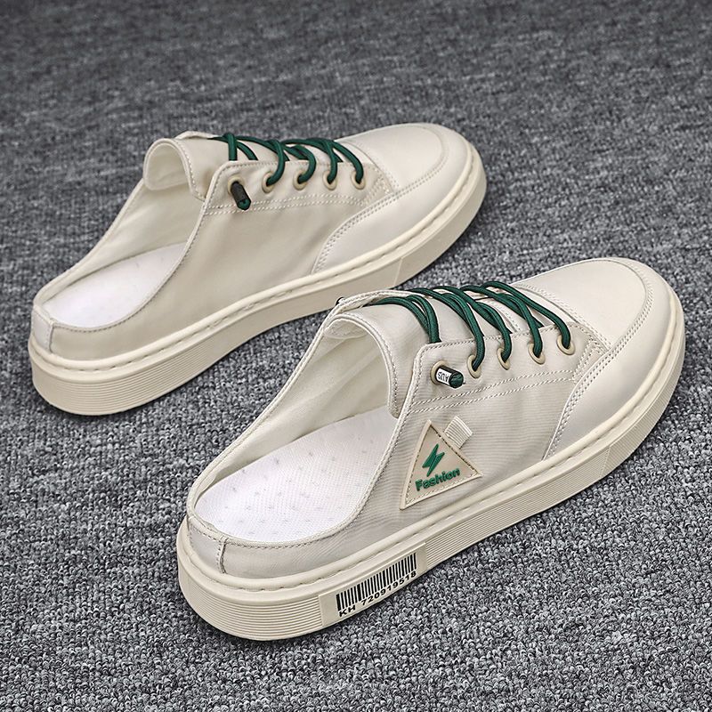 Calzado de verano para hombre, transpirable, desodorante, sin cordones, lofter, medias zapatillas, informal, deportivo, sin talón, a la moda