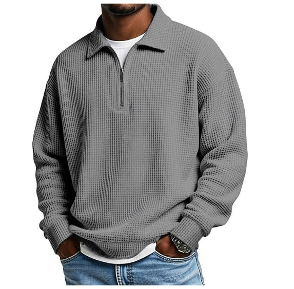 Polo de hombre con cuello y media cremallera