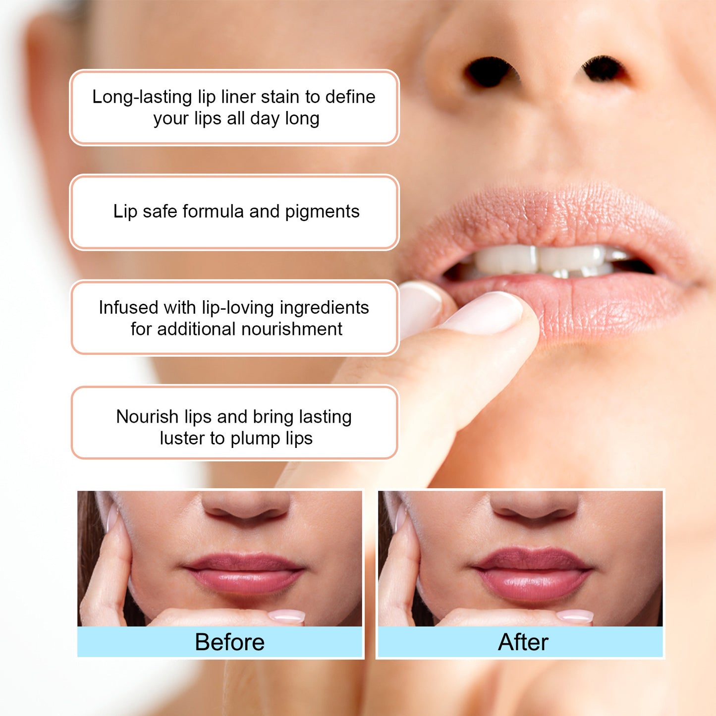 Delineador de labios de larga duración impermeable