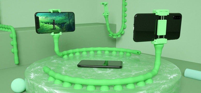 Soporte perezoso para teléfono móvil, gusano, soporte flexible con ventosa para teléfono para pared del hogar, escritorio, bicicleta