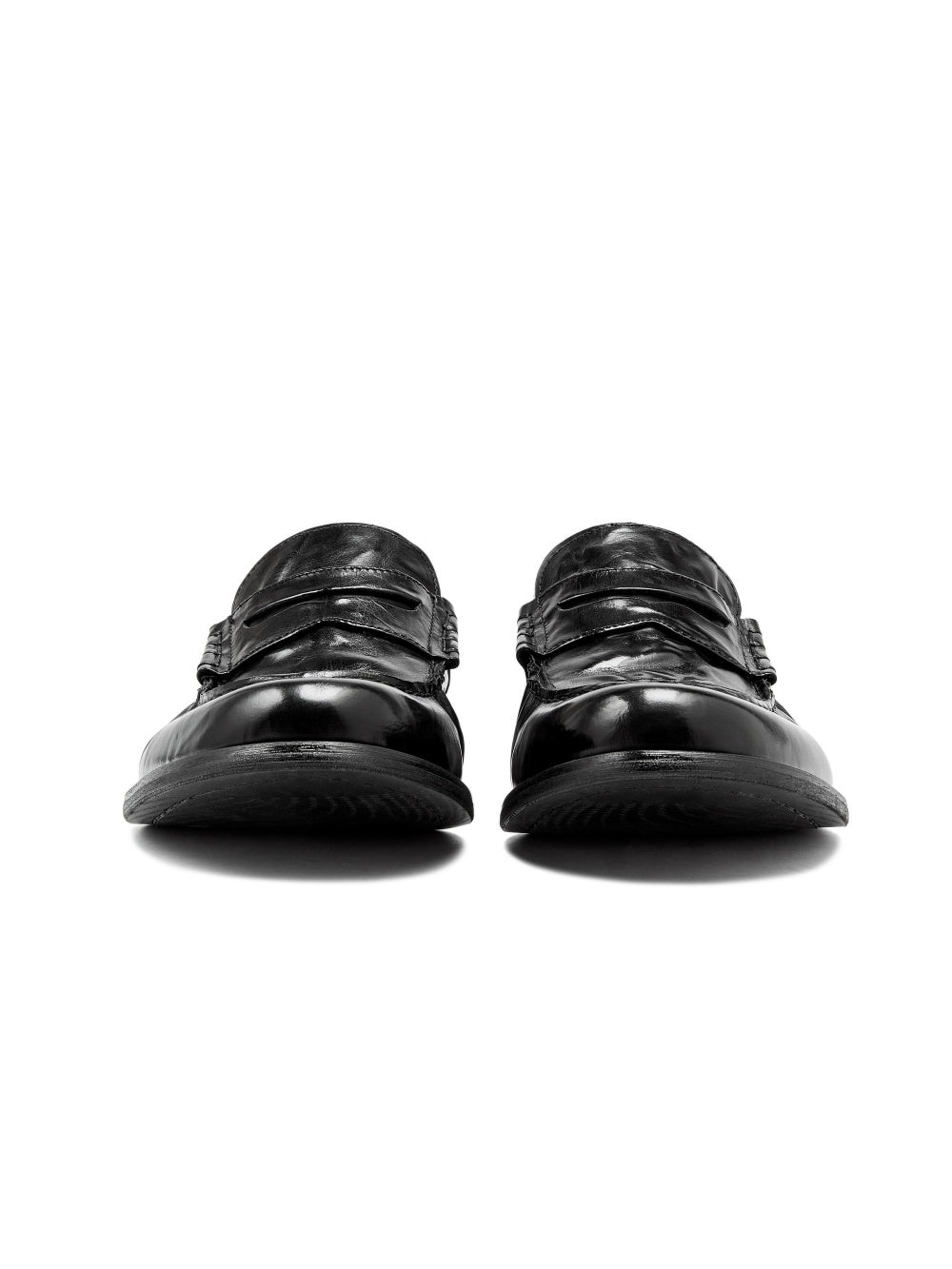 Mocasines de cuero sin cordones Zapatos casuales de cuero genuino plisados