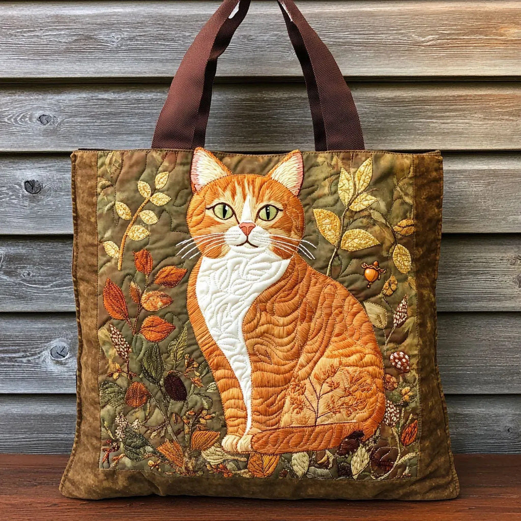 Creative, High-Capacity Tote Bag With Digital Print And Quilted Embroidery