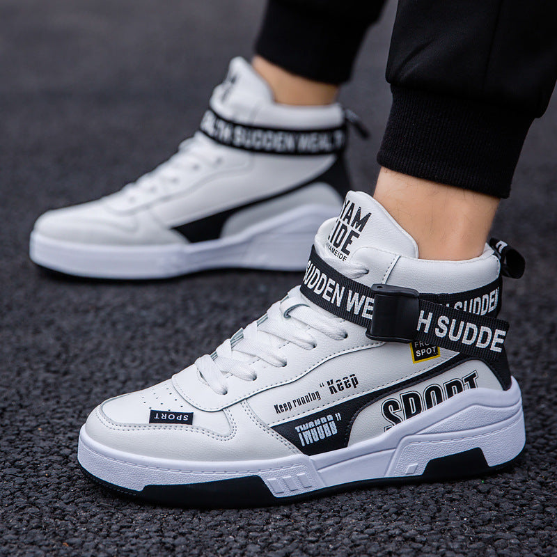 Zapatillas altas de lona coreanas de moda