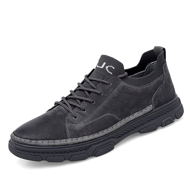 Zapatos de cuero casuales bajos de hombre para exteriores
