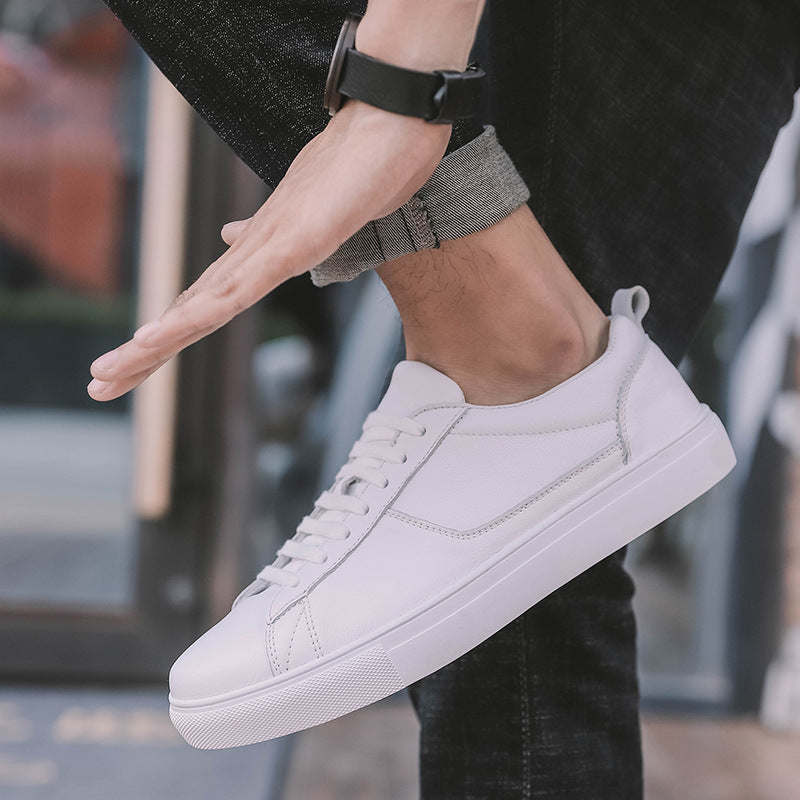Small White Shoes Men's Leather Oversized Sneakers