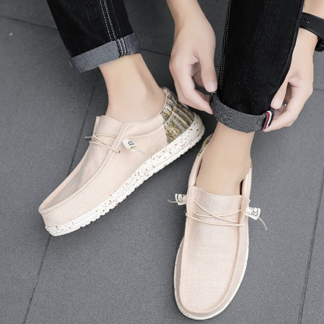 Zapatillas de lona informales transpirables con retales para hombre