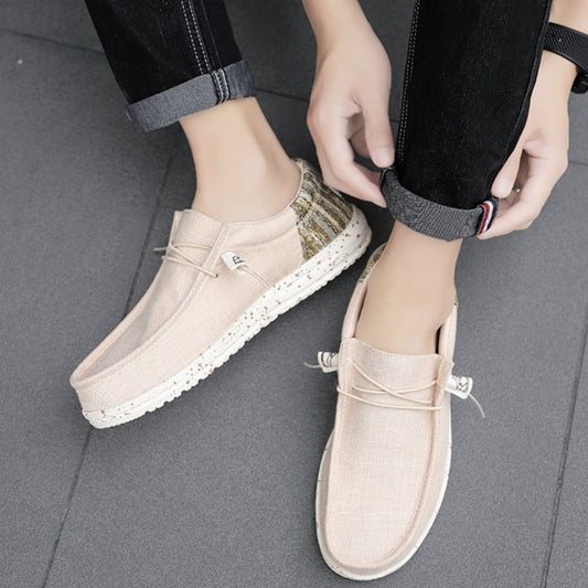 Zapatillas de lona informales transpirables con retales para hombre
