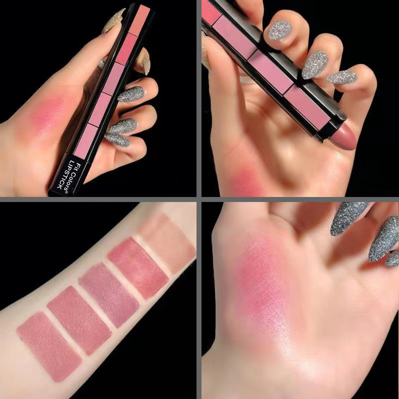 Set de pintalabios mate de 5 colores, barra de labios de terciopelo, brillo labial antiadherente, pintalabios rojo sexy de larga duración e impermeable