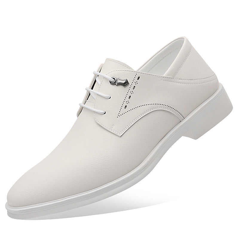 Zapatos de vestir de hombre británicos de cuero suave con punta