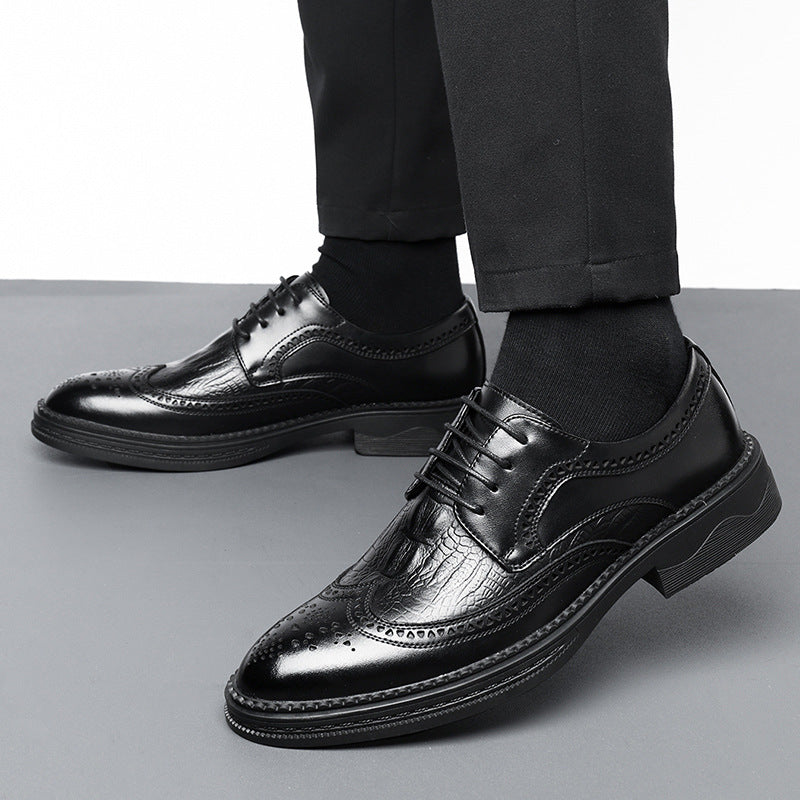 Zapatos de cuero huecos de hombre para negocios, formales, casuales