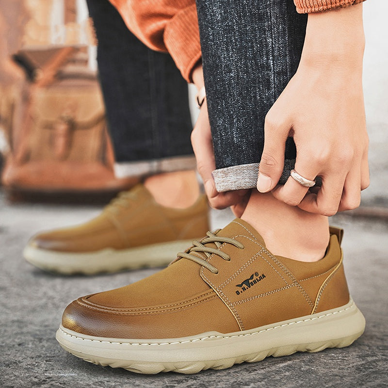 Autumn New Casual Leather Shoes Men's Fashionable All-match Fashionable Shoes Lightweight