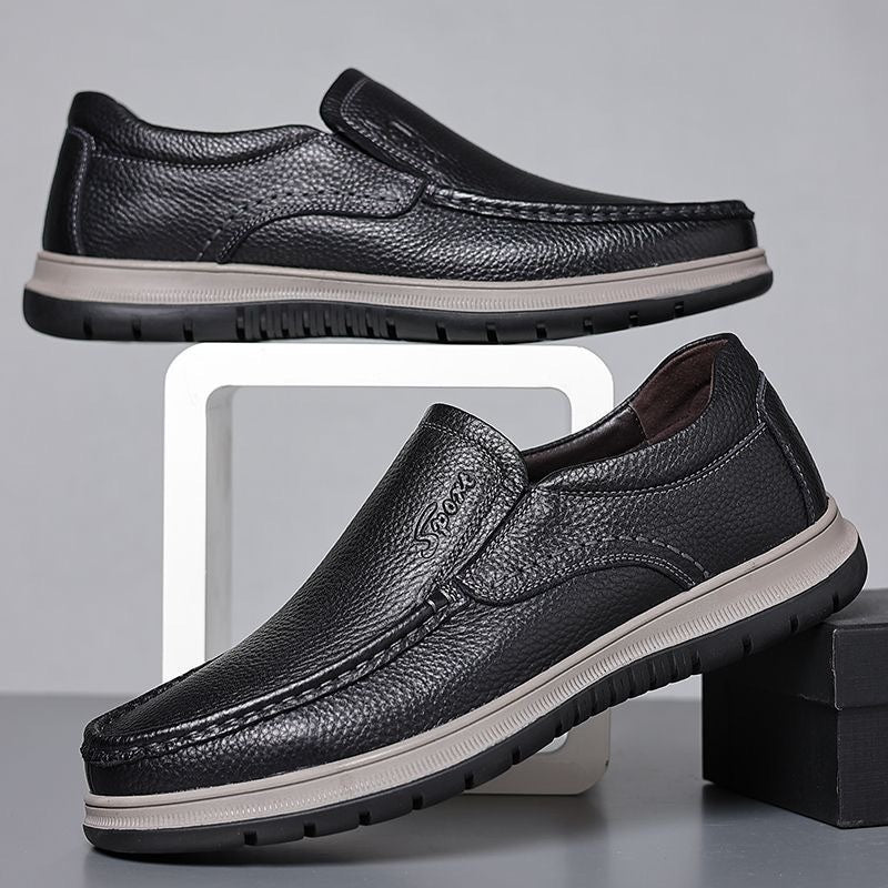 Zapatos casuales de cuero impermeables ligeros para hombre