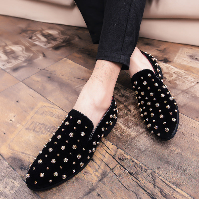 Zapatos informales de gamuza nubuck con tachuelas, talla grande, nuevos