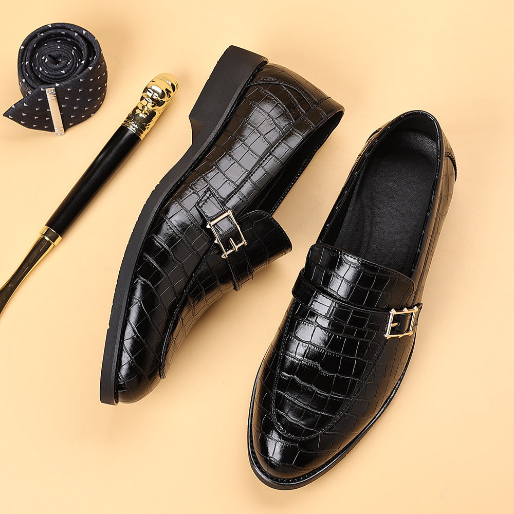 Zapatos de cuero informales elegantes de talla grande para hombre