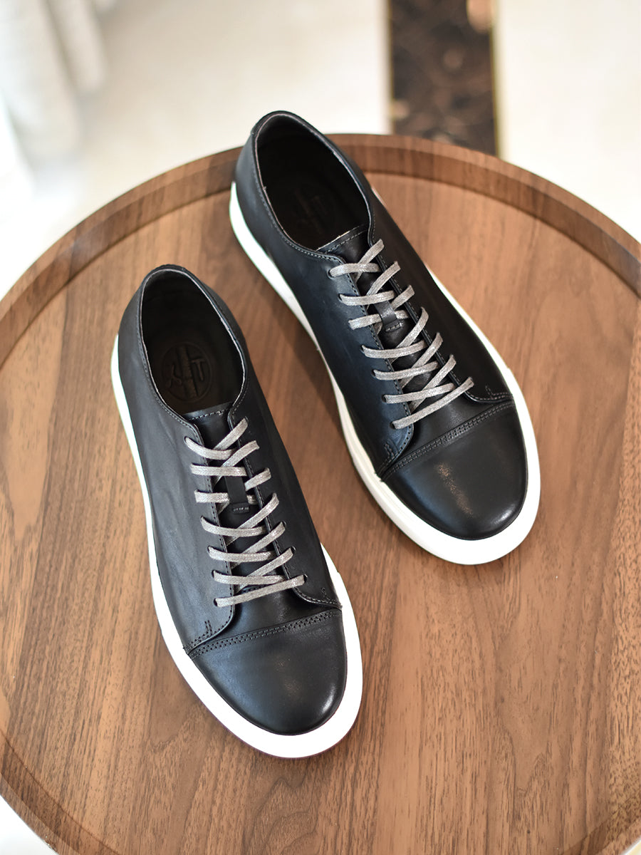 Zapatos casuales de cuero de caballo de primera calidad hechos a mano para hombre, con efecto envejecido