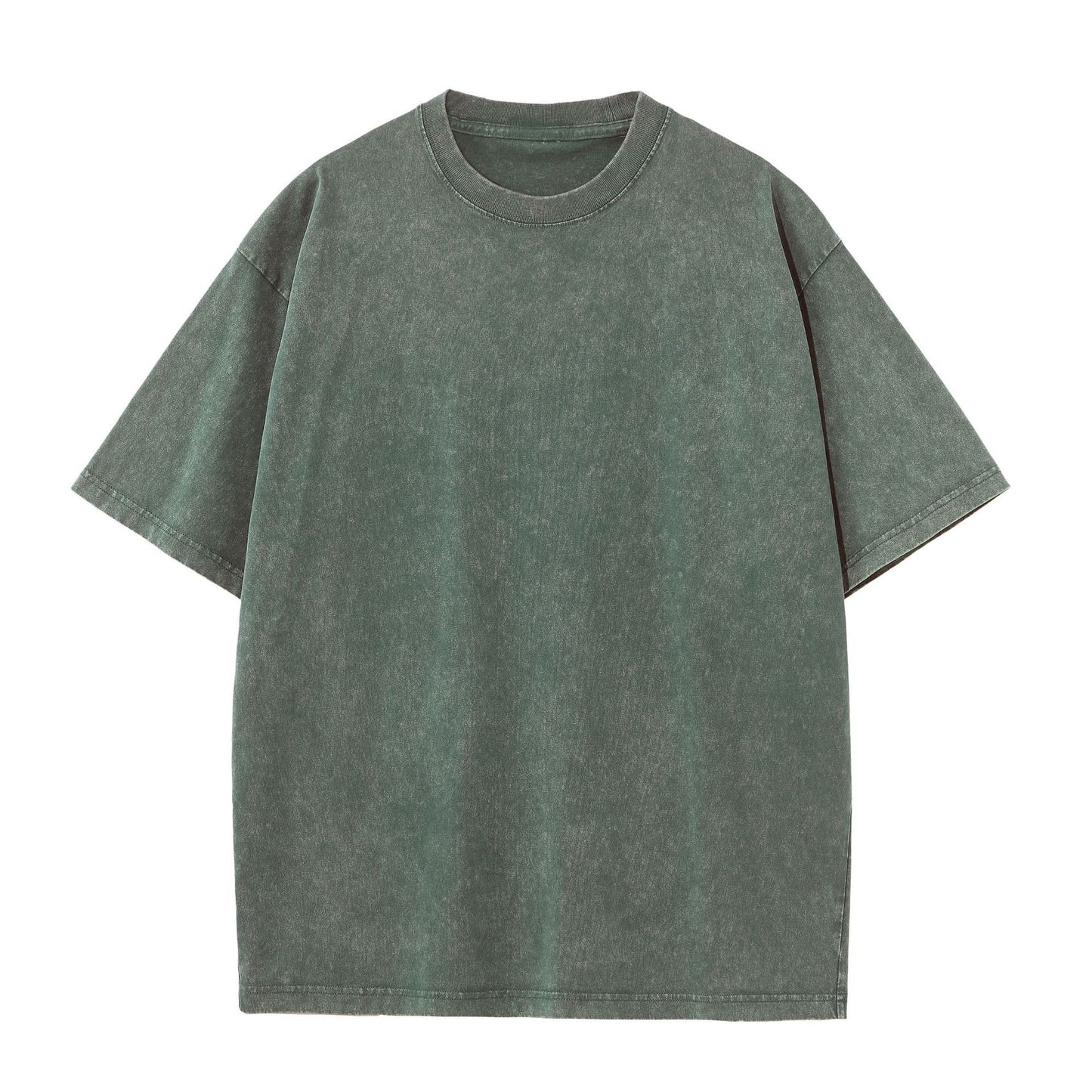 American-style Stir-fried Snowflake Batik Crewneck Short Sleeves