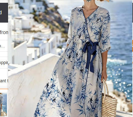 Casual Printed Temperament Long Skirt Girl