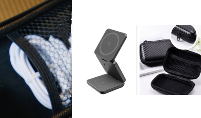 Soporte Plegable para Teléfono con Carga Inalámbrica y Succión Magnética