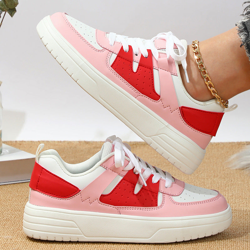Zapatillas de tabla cómodas de suela blanda para pareja de plataforma de moda europea y americana, con cordones