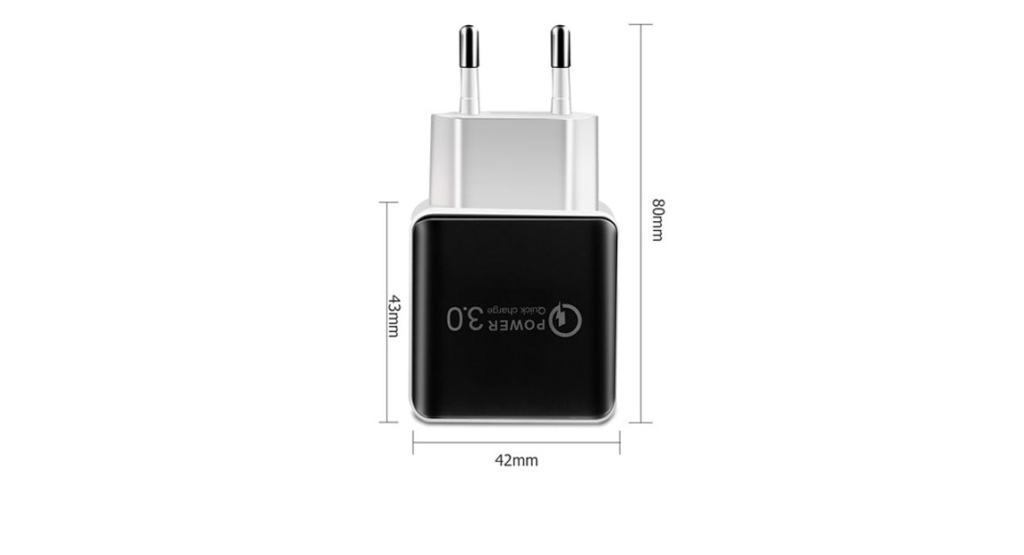 Compatible with Apple, 18W Quick Charge 3.0 Snelle Mobiele Telefoon Oplader Eu Plug Wall Charger Usb Adapter Voor Iphone 11 Pro Xr xs Max Samsung Redmi Huawei