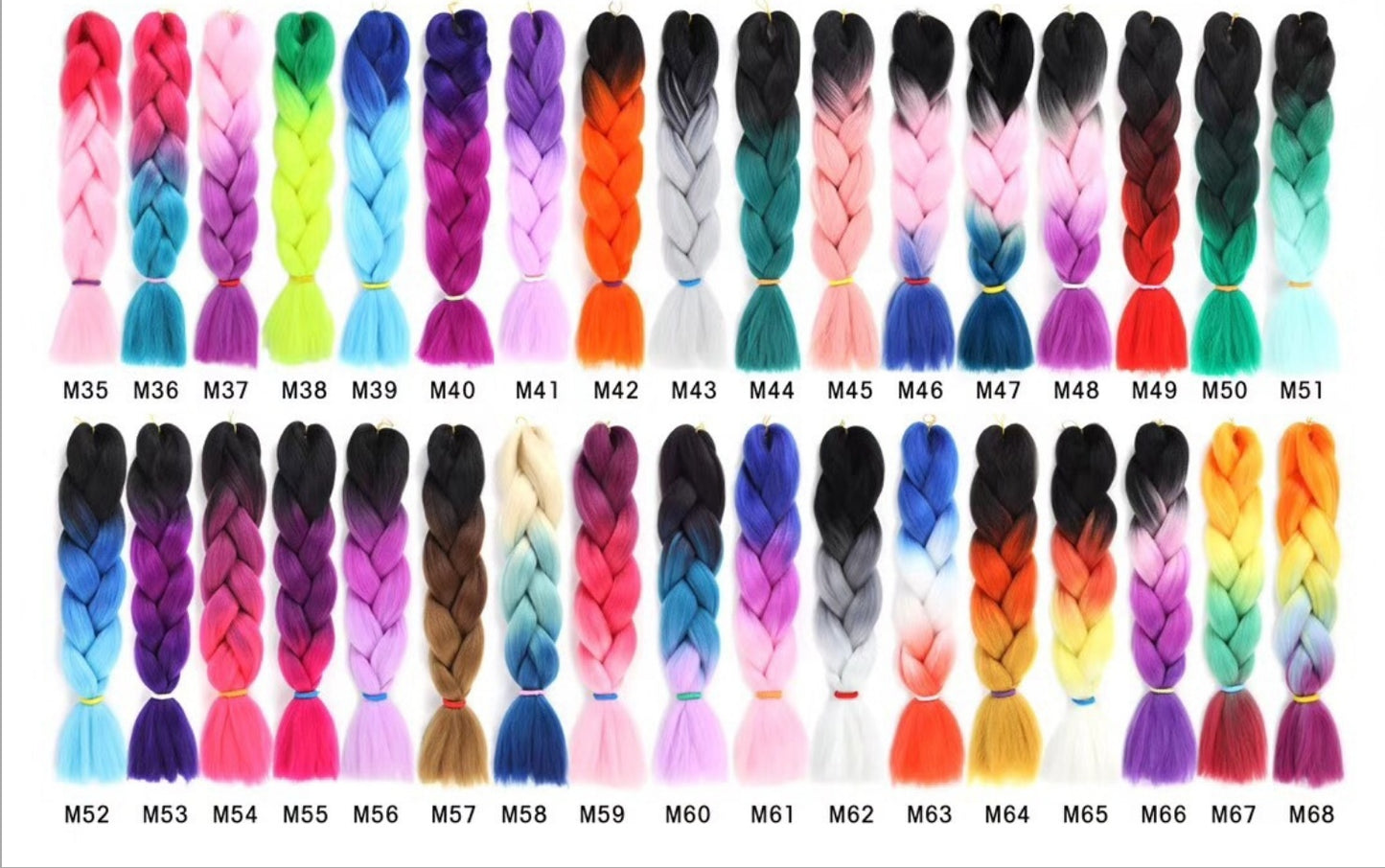 Trenzas de cabello sintético de colores Ombre Extensiones de cabello para trenzar 24 pulgadas 100 g