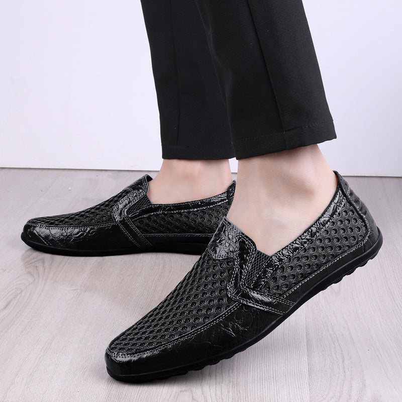 Zapatillas Sandalias de Hombre de Verano de Cuero Genuino Cómodas