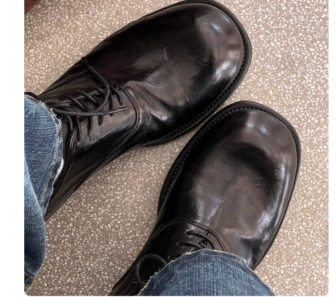 Zapatos elegantes de cuero para el día a día en piel ahumada de vacuno