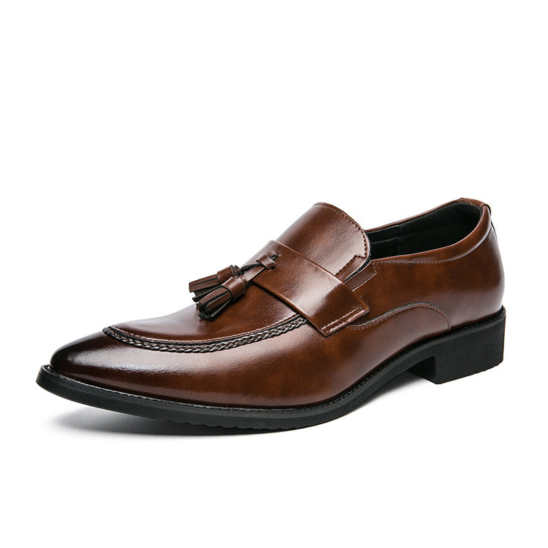 Zapatos de cuero de hombre, estilo británico, casual, de moda, con borlas, para negocios