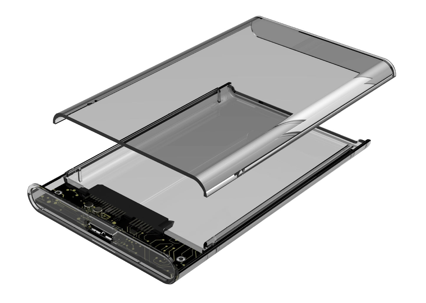Caja transparente para disco duro