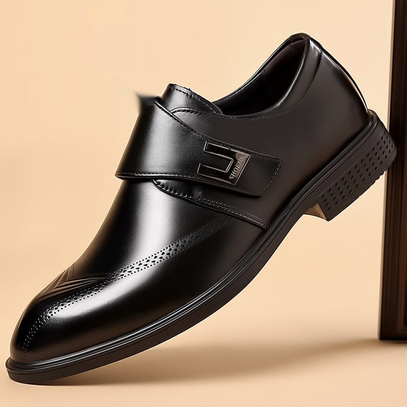 Zapatos de cuero para hombre de piel de vacuno de plena flor con puntera en forma de pipa