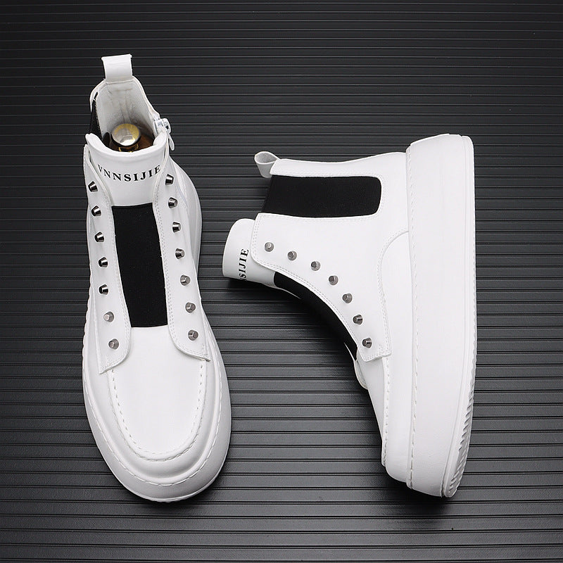 Zapatillas Altas Hombre Versión Coreana Tendencia Suela Gruesa Casual