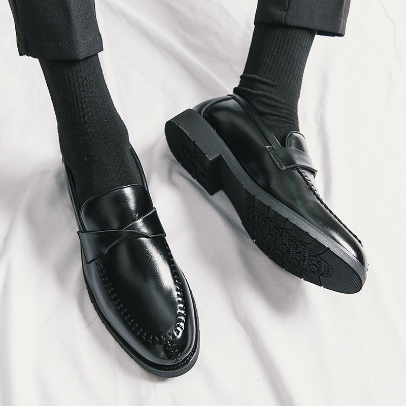 Zapatos de cuero informales y elegantes para hombre, estilo británico de negocios