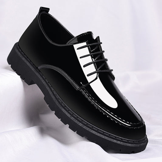 Zapatos de cuero casuales de hombre, de estilo moderno y con acabado pulido