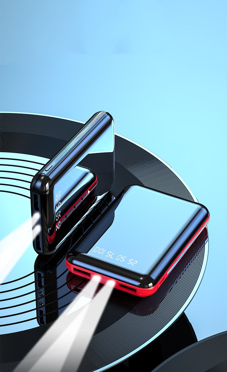 Batería externa de 20000 mAh con espejo de 3 secciones