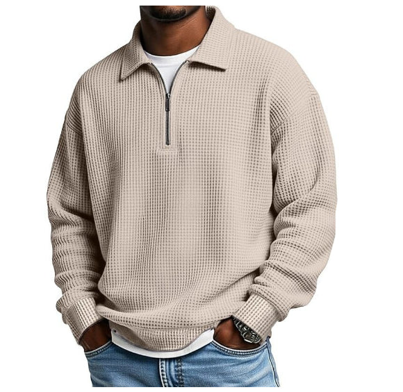 Polo de hombre con cuello y media cremallera