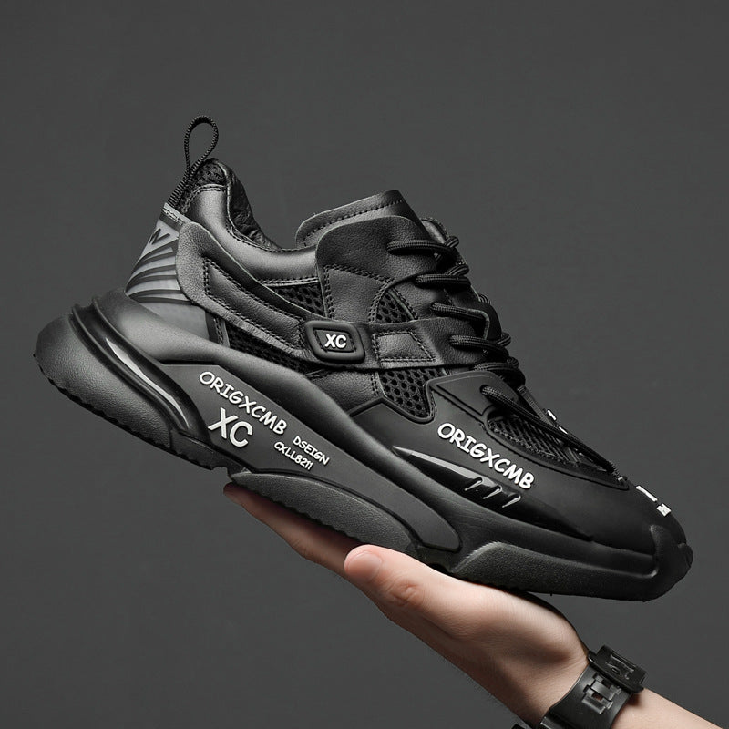 Zapatos viejos de cuero con suela gruesa y aumento de altura, informales para hombre