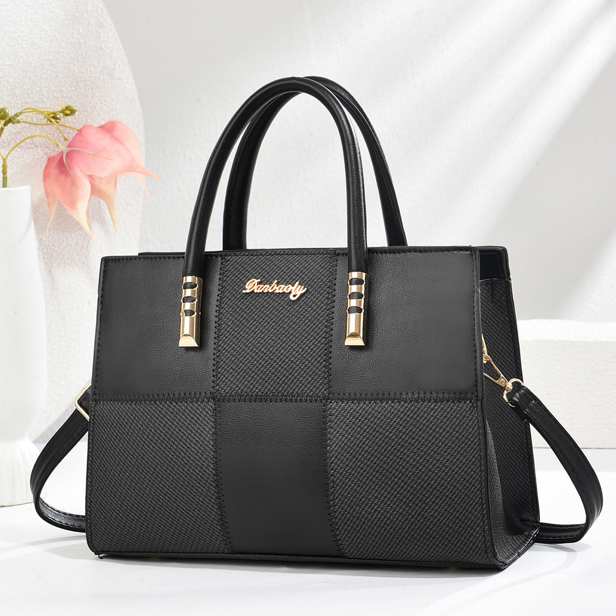 Bolso tote para mujer, nuevo, elegante, de gran capacidad, con diseño atrevido de retazos de bloques de color