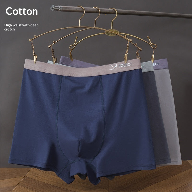 Calzoncillos bóxer de algodón de hombre de cintura alta