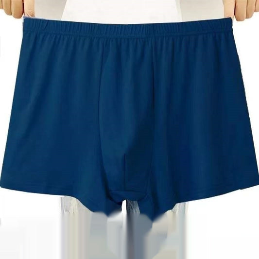 Bóxers de algodón puro de cintura alta, talla grande, corte holgado, tiro profundo y transpirable para hombre