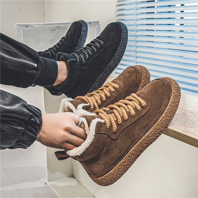 Zapatillas de skate casuales de gamuza de corte medio de plataforma para hombre