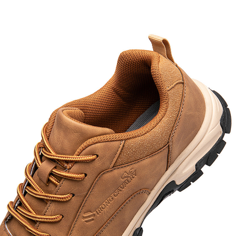 Zapatos de tablero impermeables de cuero para hombre, desodorantes, informales, para correr, talla grande, para mediana edad y tercera edad