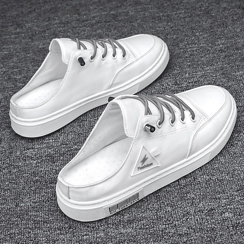 Calzado de verano para hombre, transpirable, desodorante, sin cordones, lofter, medias zapatillas, informal, deportivo, sin talón, a la moda