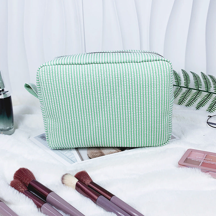Neceser portátil de gasa burbuja con nombre bordado personalizado