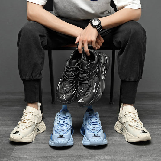Zapatos viejos de cuero con suela gruesa y aumento de altura, informales para hombre